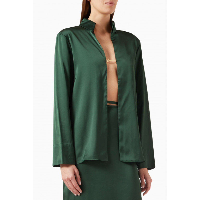 Jacquemus - La Chemise Notte in Stretch-satin Green