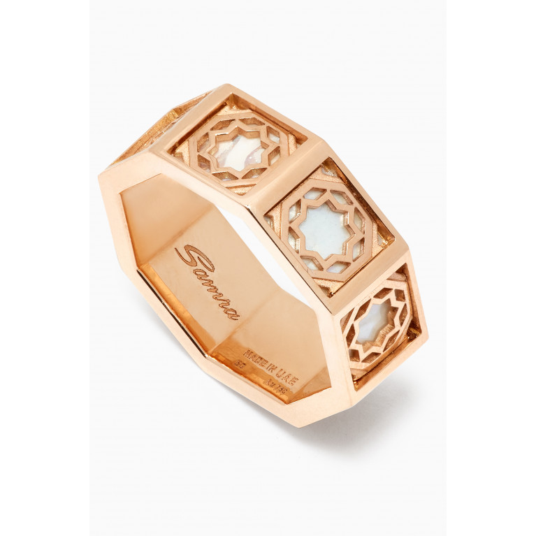 Samra - Oud Turath Mother-of-Pearl Band Ring in 18kt Rose Gold