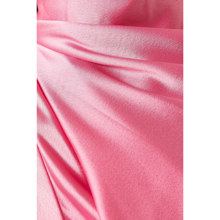 NASS - One-Shoulder Draped Gown in Crepe Pink