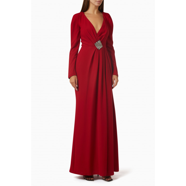 NASS - Embellished Draped Gown in Crepe