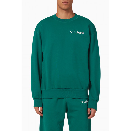 Aries - No Problemo Sweatshirt in Cotton Fleece Green