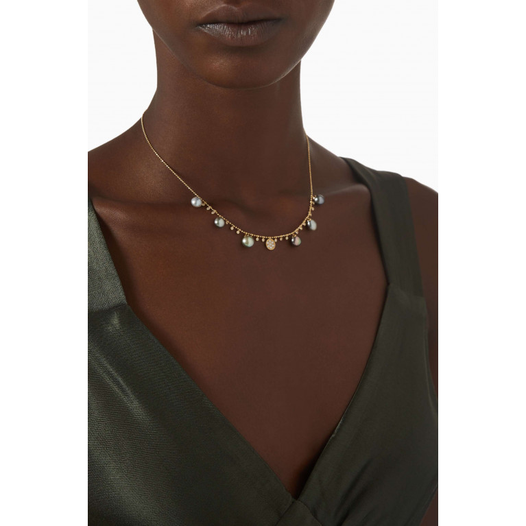 Robert Wan - Links of Love Pearl Diamond Necklace in 18kt Yellow Gold