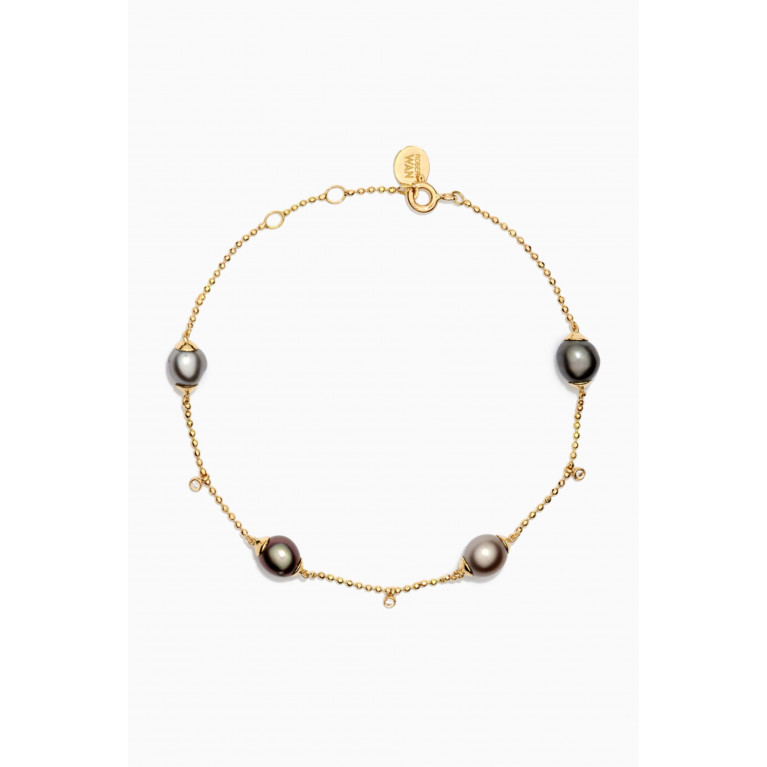 Robert Wan - Links of Love Pearl Diamond Bracelet in 18kt Yellow Gold