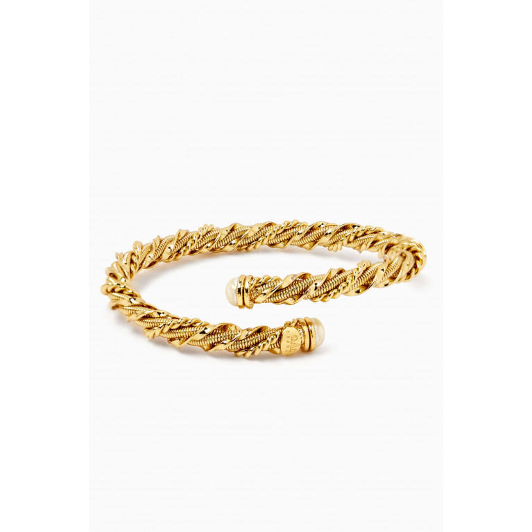 Gas Bijoux - Bonnie Pearl Bracelet in 24kt Gold-plated Metal White