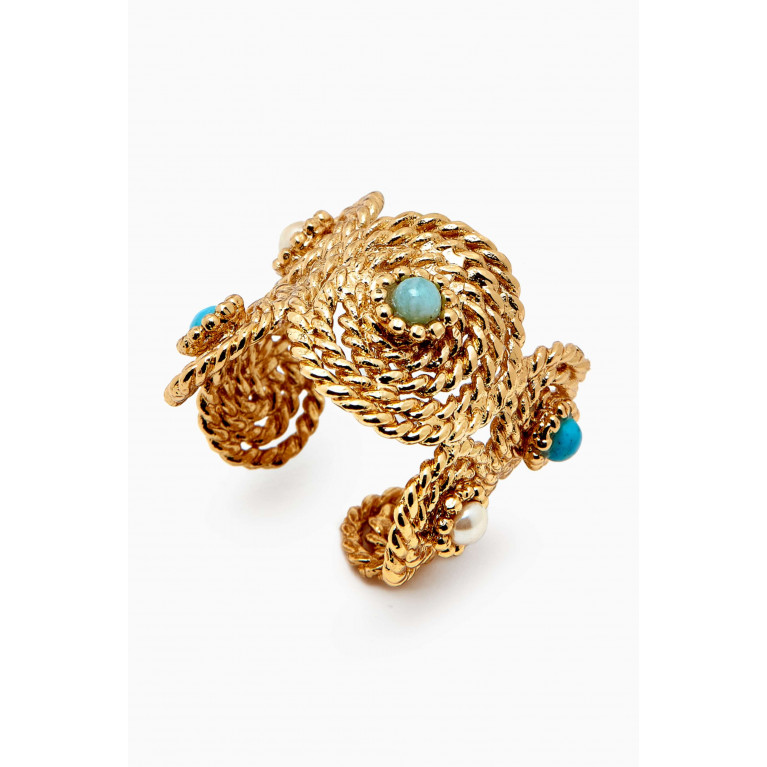 Gas Bijoux - Mistral Cuff Ring in 24kt Gold-plated Metal
