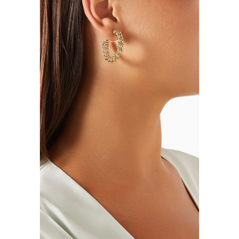 Gas Bijoux - Bonnie Cabochons Hoop Earrings in 24kt Gold-plated Metal