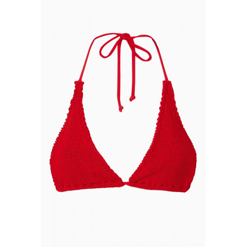 Bond-Eye - Sofie Eco Triangle Bikini Top in Regenerated Nylon Red