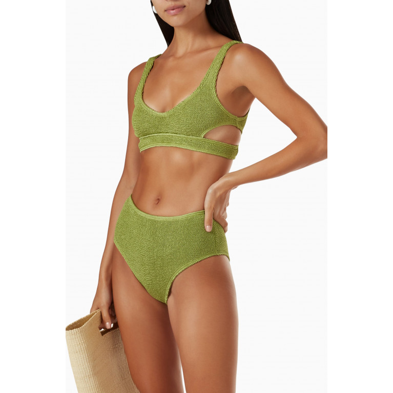 Bond-Eye - Palmer High-waist Bikini Bottoms Green