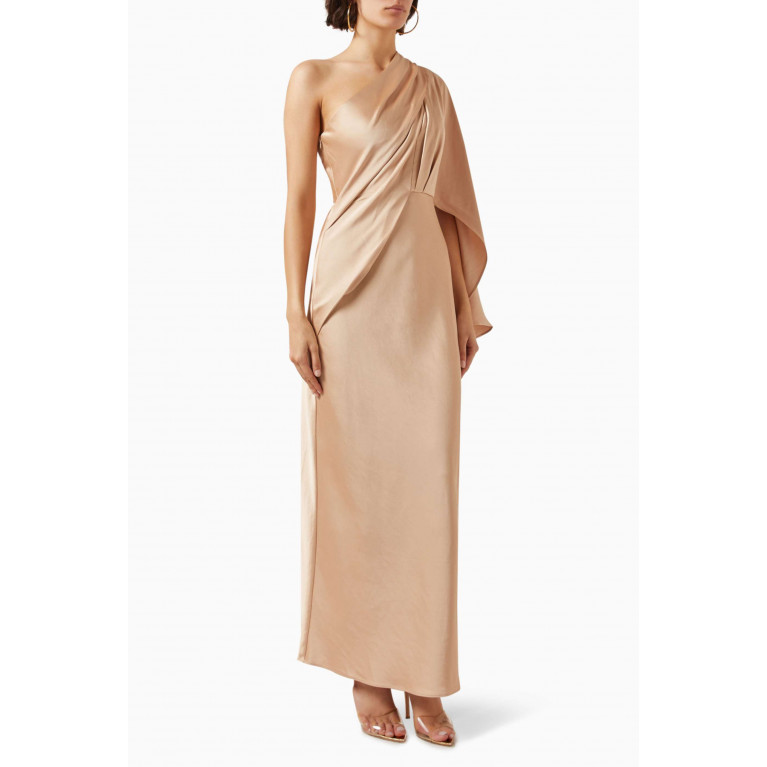 Significant Other - Kelsie Maxi Dress in Satin Brown