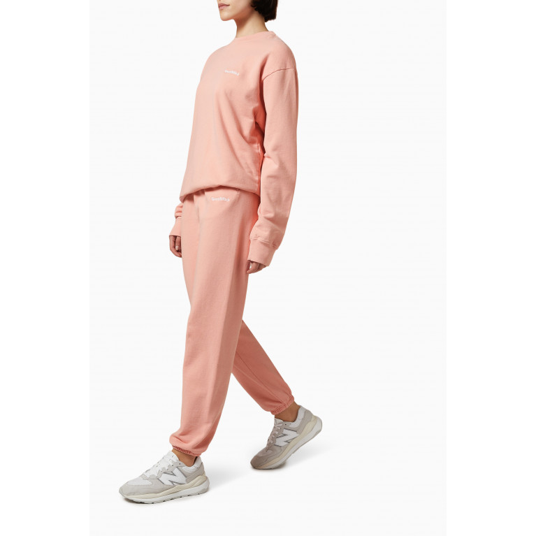 Sporty & Rich - Serif Embroidered Sweatpants in Cotton