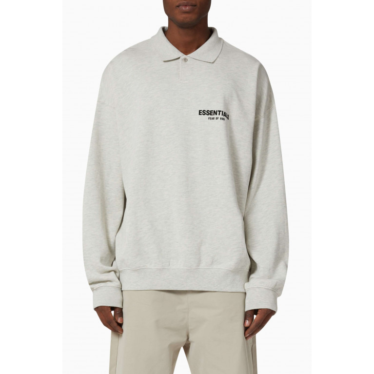 Fear of God Essentials - Long-sleeve Logo Polo Shirt in French Terry