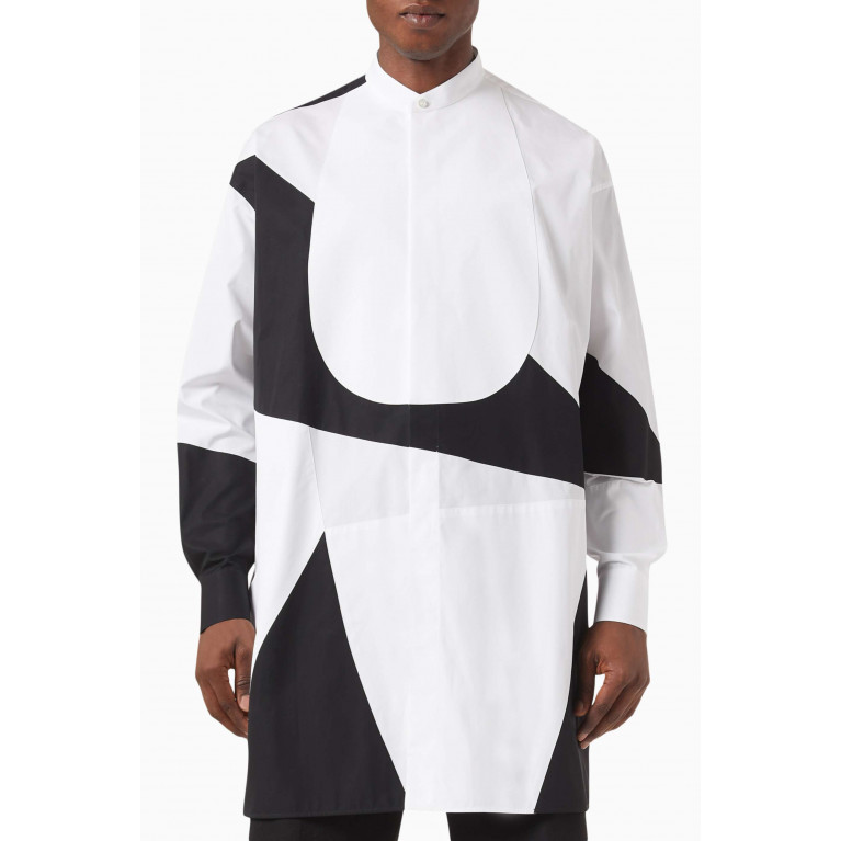 Alexander McQueen - Brushstroke Oversized Shirt in Organic Cotton Poplin