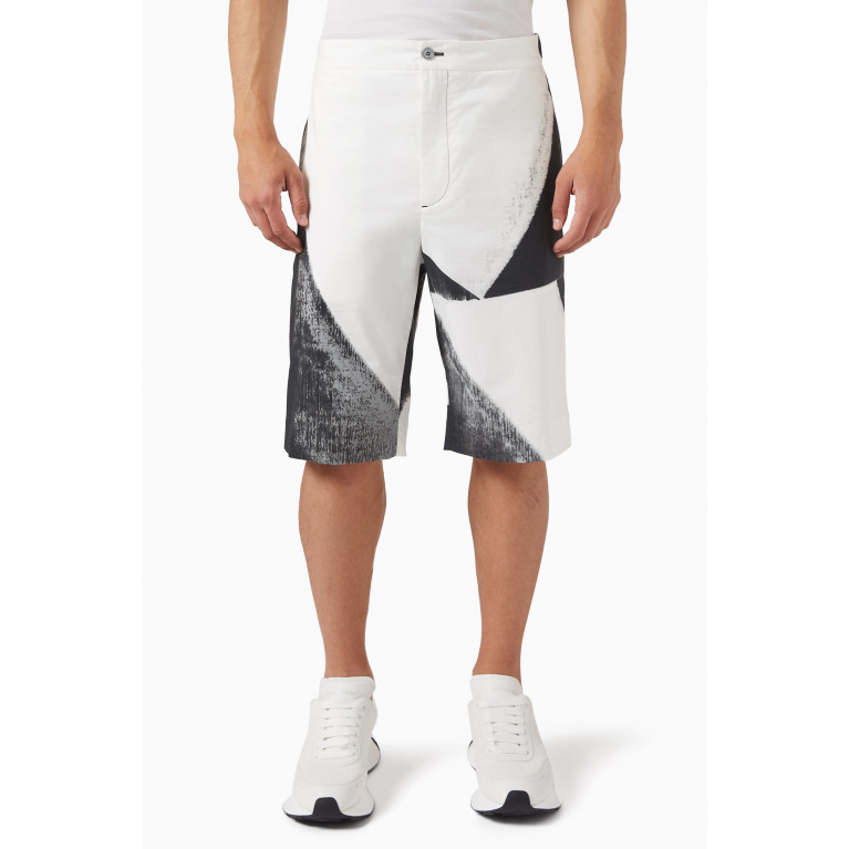 Alexander McQueen - Double Diamond Printed Shorts in Cotton