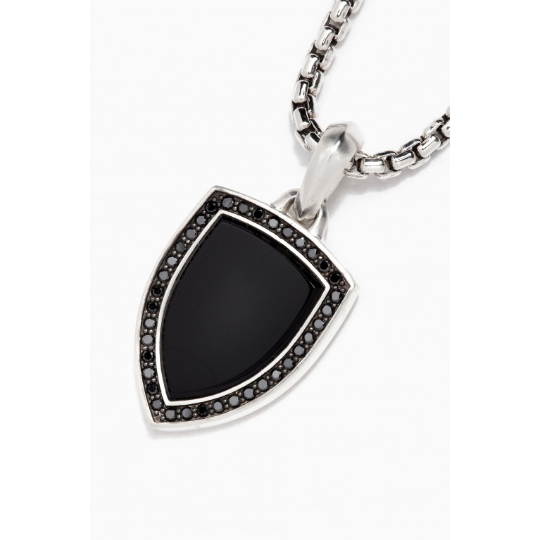 David Yurman - Pavé Black Diamonds & Black Onyx Shield Amulet in Sterling Silver