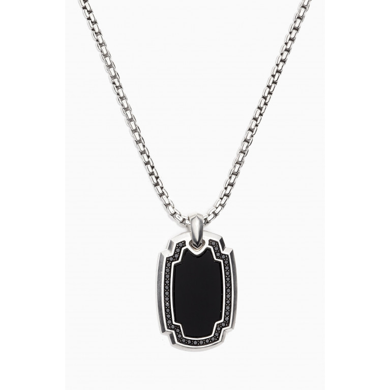 David Yurman - Pavé Black Diamonds & Black Onyx Elongated Amulet in Sterling Silver