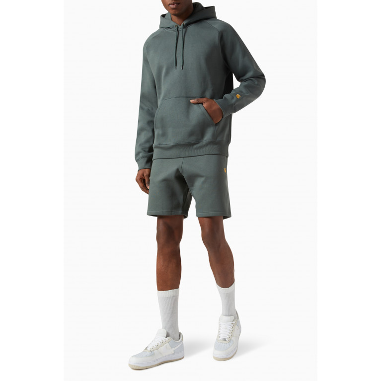 Carhartt WIP - Hooded Chase Sweatshirt in Cotton Blend Green