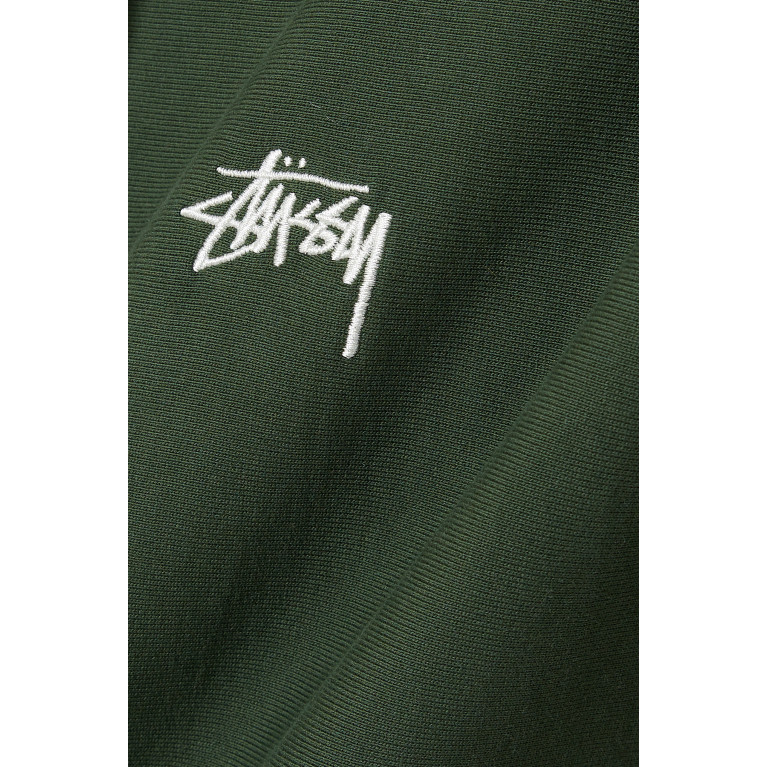 Stussy - Stock Logo Hoodie in Fleece Green