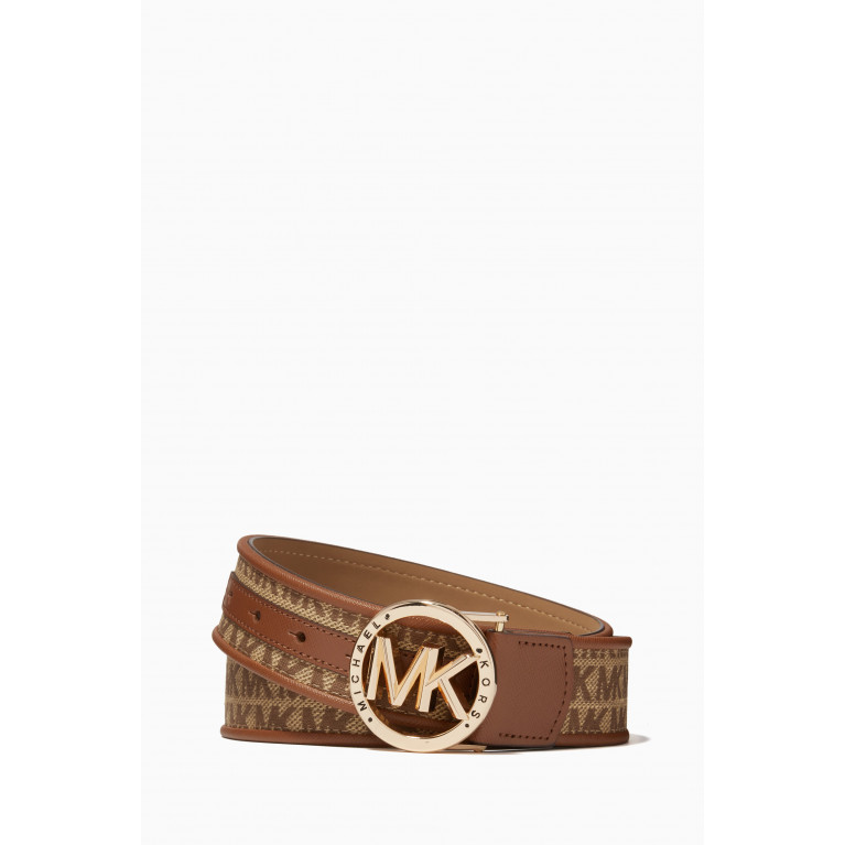 MICHAEL KORS - MK Logo Buckle Belt in Logo Canvas