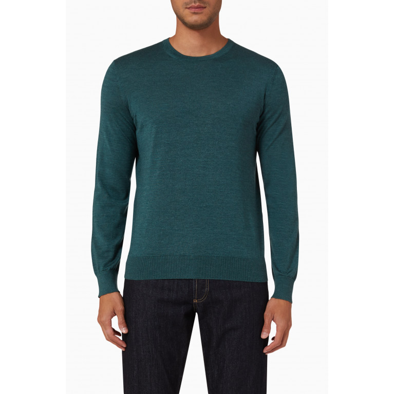 Zegna - Crewneck Yarn-dyed Sweater in Cashseta
