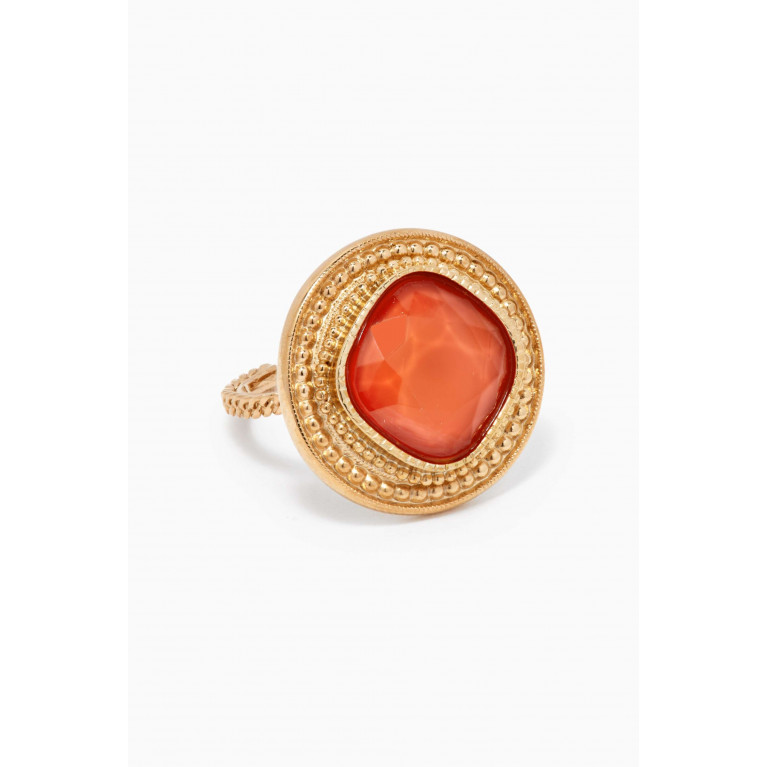 Satellite - Sunny Cabochon Ring in 14kt Gold-plated Metal