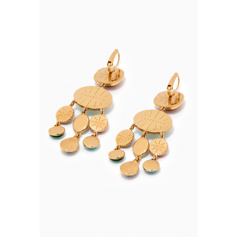 Satellite - Sophisticated Prestige Crystal Earrings in 14kt Gold-plated Metal