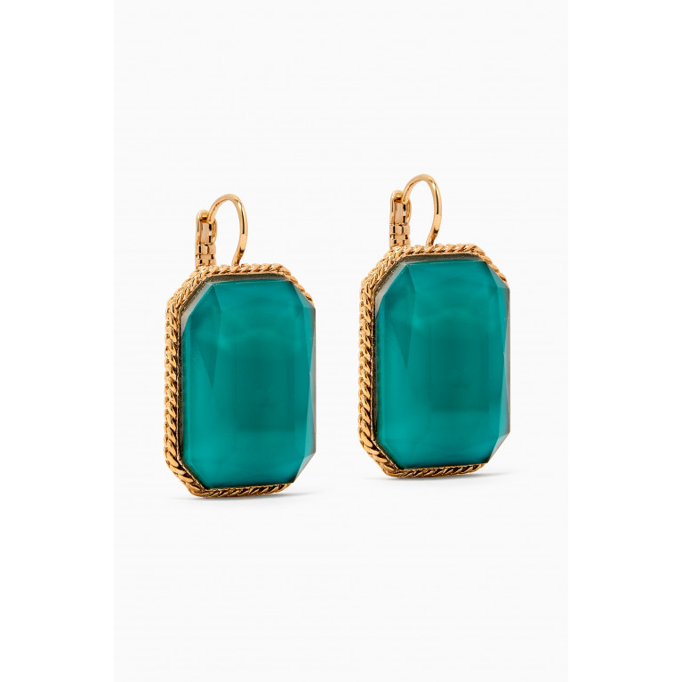 Satellite - Sophisticated Faceted Earrings in 14kt Gold-plated Metal