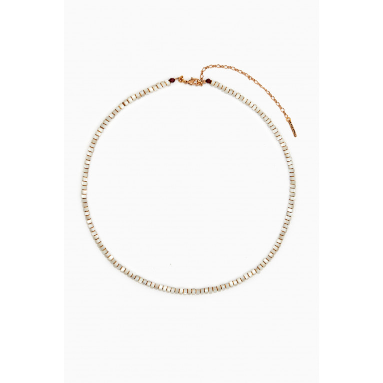 Satellite - Poetic Mother-of-Pearl Necklace in 14kt Gold-plated Metal