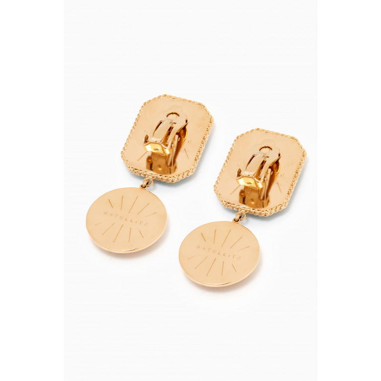 Satellite - Baroque Clip-on Earrings in 14kt Gold-plated Brass