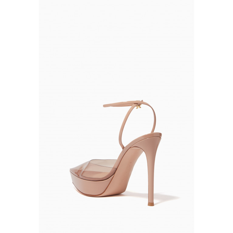 Gianvito Rossi - Dashiel 115 Buckled Sandals in Patent-leather & TPU Neutral