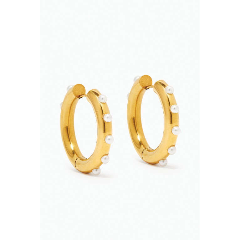 The Jewels Jar - Perla Hoops in 18kt Gold-plated Stainless Steel