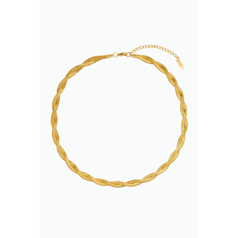 The Jewels Jar - Raia Ripple Necklace in 18kt Gold-plated Stainless Steel