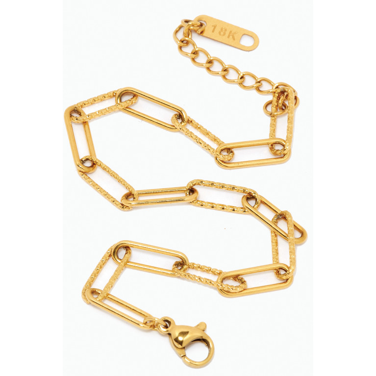 The Jewels Jar - Celine Paperclip Bracelet in 18kt Gold-plated Stainless Steel