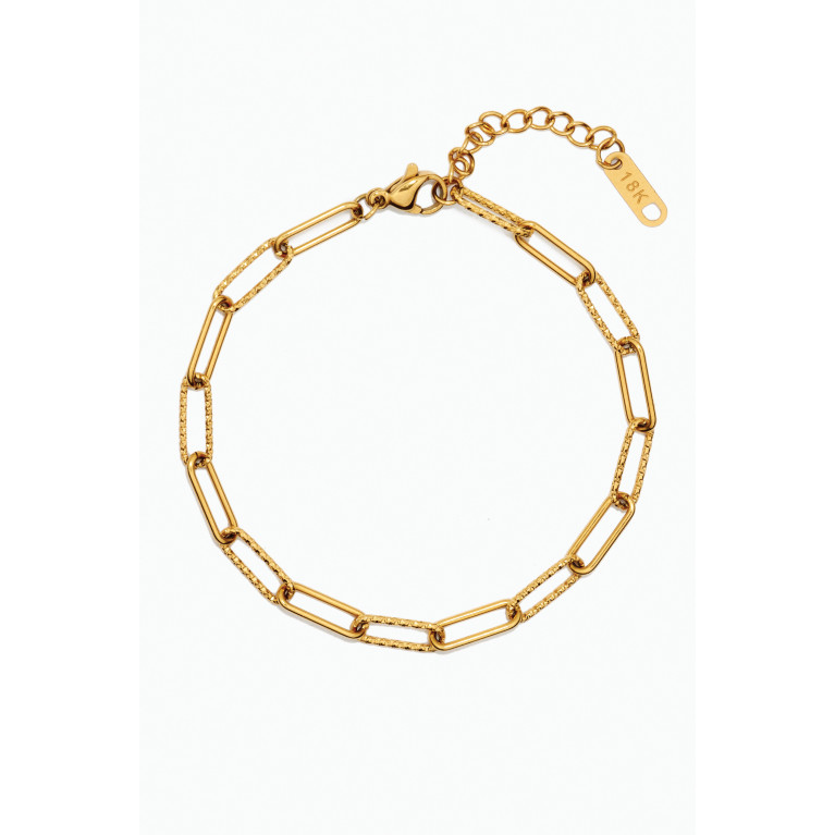The Jewels Jar - Celine Paperclip Bracelet in 18kt Gold-plated Stainless Steel