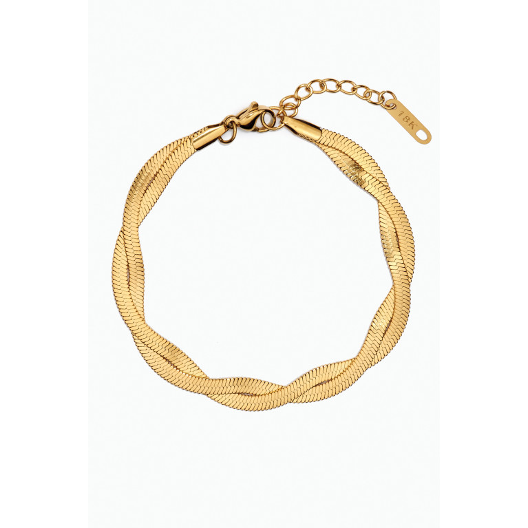 The Jewels Jar - Raia Ripple Bracelet in 18kt Gold-plated Stainless Steel