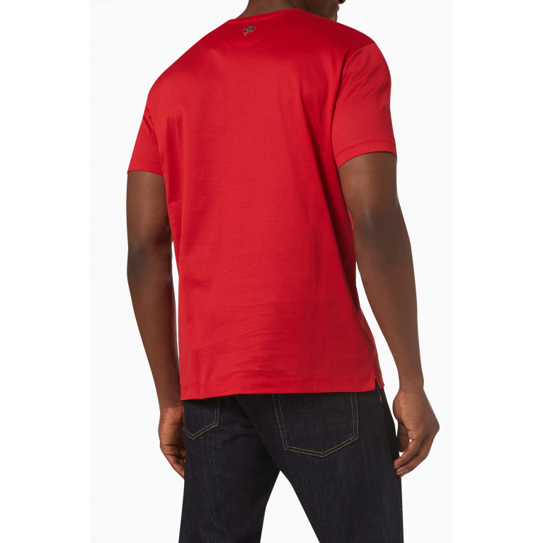Ferrari - Logo T-shirt in Cotton Jersey Red