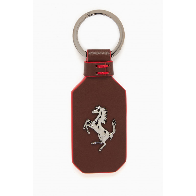 Ferrari - Icon Key Holder in Leather Brown