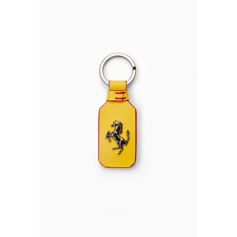 Ferrari - Icon Key Holder in Leather Yellow