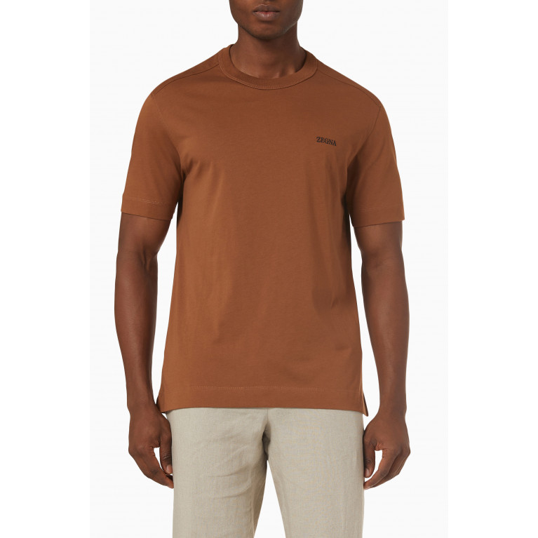 Zegna - Embroidered Logo T-shirt in Cotton-jersey