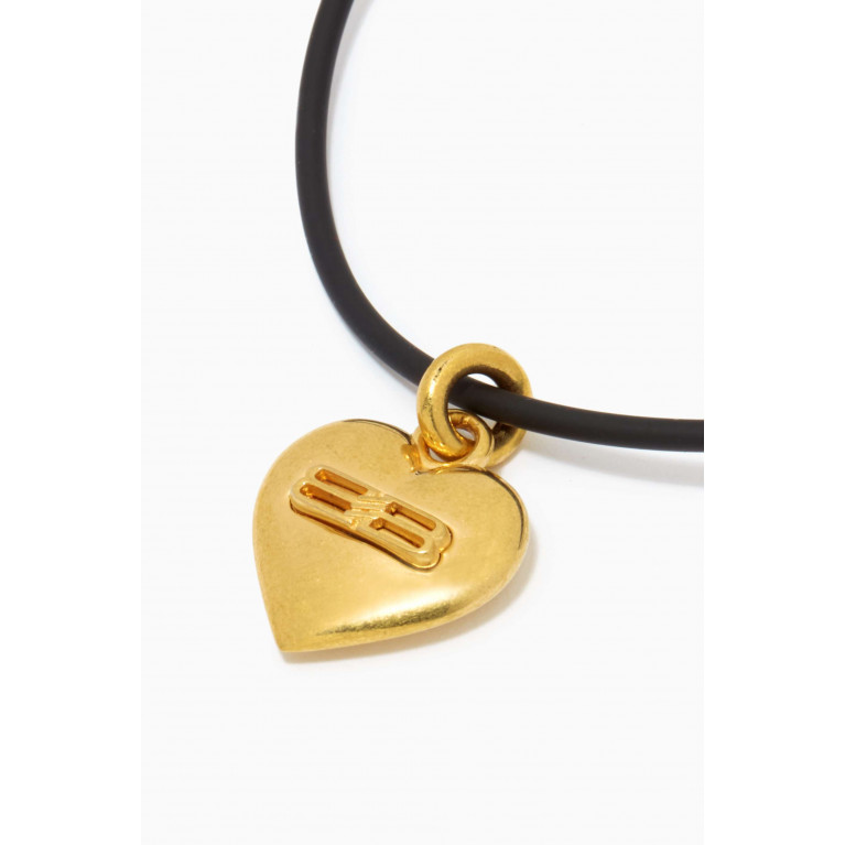 Balenciaga - BB Icon Heart Necklace in Brass & Rubber