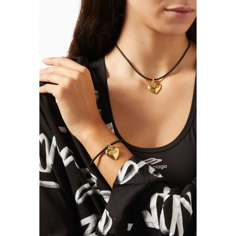 Balenciaga - BB Icon Heart Necklace in Brass & Rubber