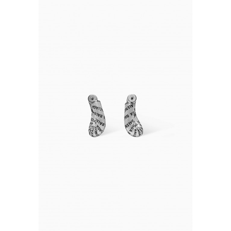 Balenciaga - Logo Twist Hoop Earrings in Metal