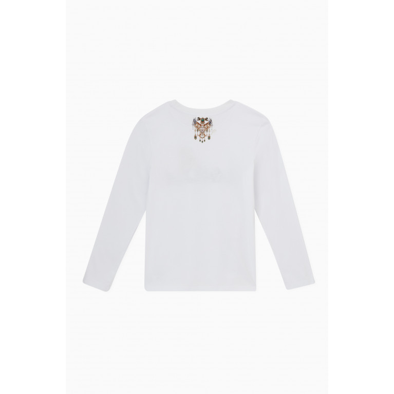 CAMILLA - Tiger Logo Long Sleeve T-shirt in Cotton