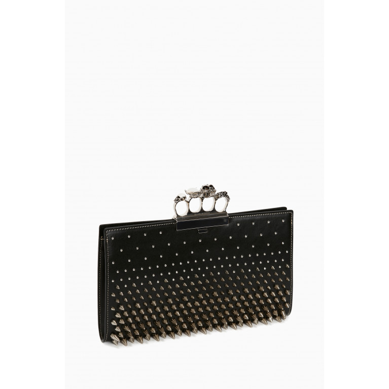 Alexander McQueen - Skull Four-ring Jewelled Pouch in Leather
