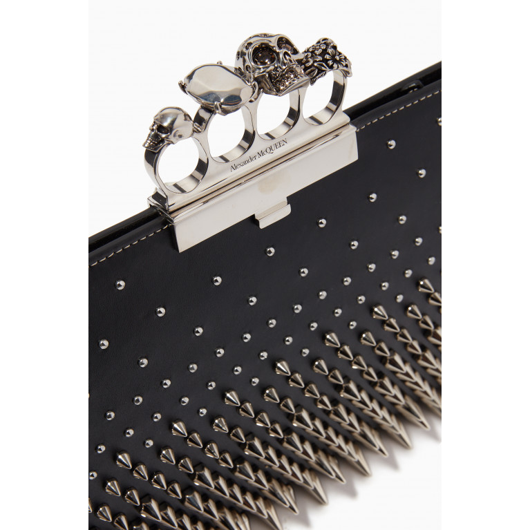 Alexander McQueen - Skull Four-ring Jewelled Pouch in Leather