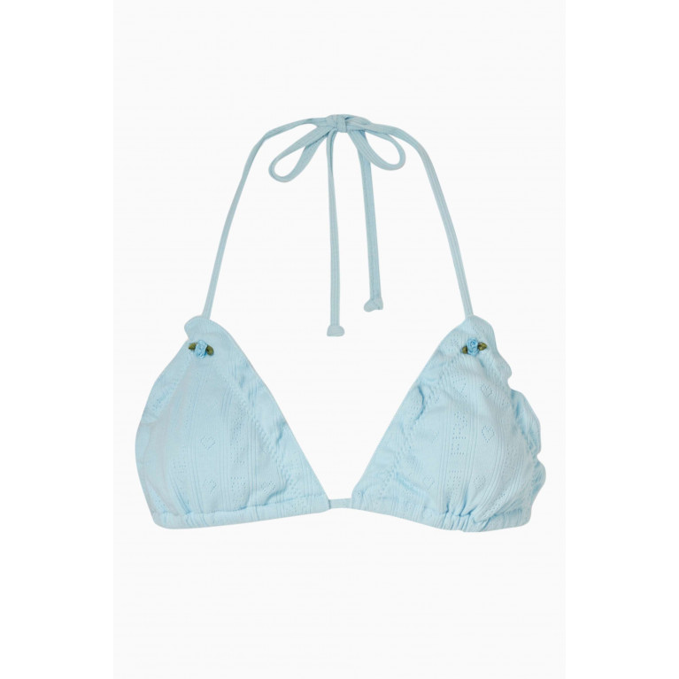 Frankies Bikinis - x Gigi Hadid Tia Bikini Top in Cotton Pointelle