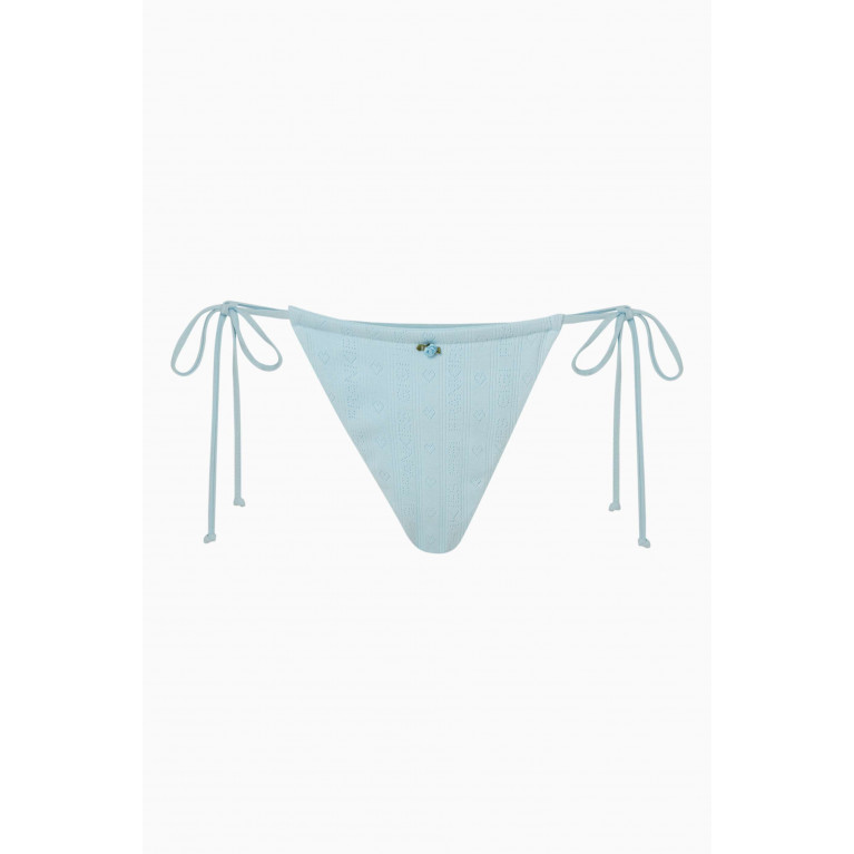 Frankies Bikinis - x Gigi Hadid Tia Bikini Bottoms in Cotton Pointelle