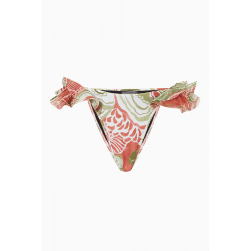 Andrea Iyamah - Salama Bikini Bottoms in Stretch Matte Nylon Multicolour