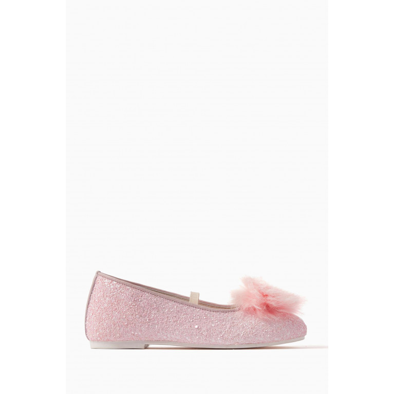 Babywalker - Glitter-embellished Ballerina Shoes Pink