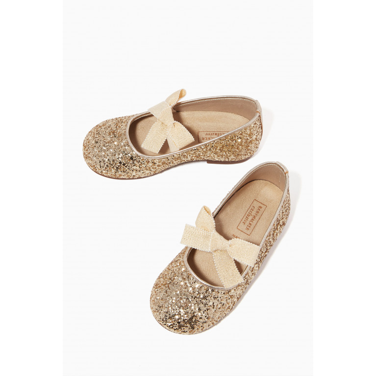 Babywalker - Glitter-embellished Bow Ballerina Shoes