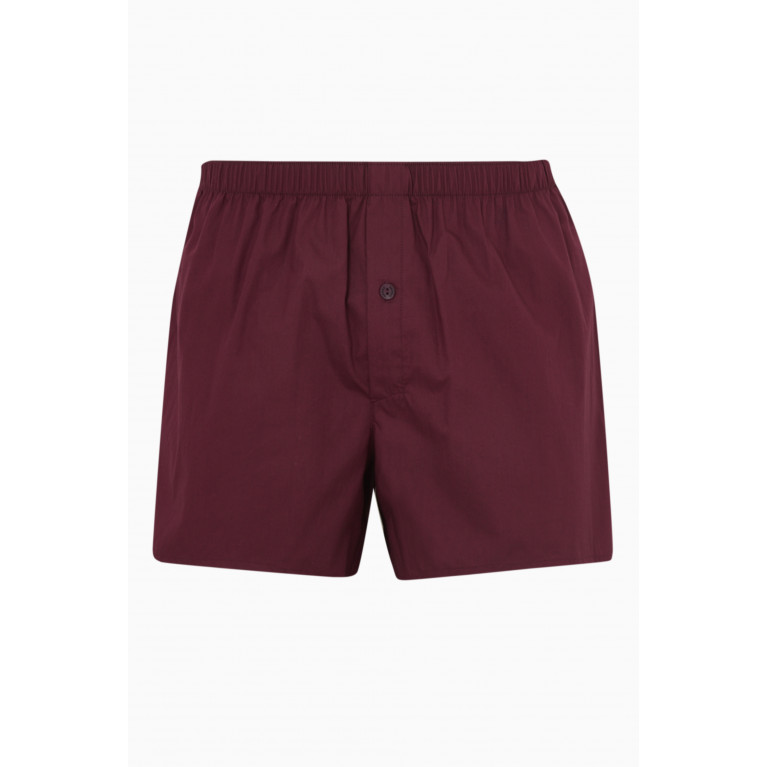 Hanro - Woven Boxers in Cotton Red